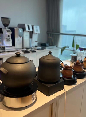新中式茶饮煮茶釜炭烧炉茶馆茶煮茶壶大罐煮桶电陶炉teastone同款