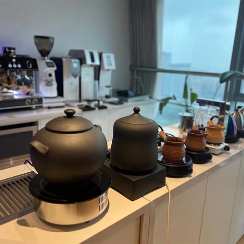 新中式茶饮煮茶釜炭烧炉茶馆茶煮茶壶大罐煮桶电陶炉teastone同款