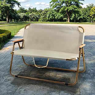 露营折叠椅休闲靠背椅摆摊便携克米特椅多功能户外双人折叠椅坐垫