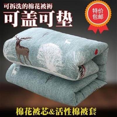 新品单位秋冬季全e棉花冬被冬天10斤褥子垫褥单人床卧铺棉被褥填