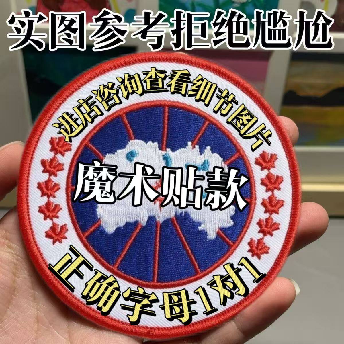 大鹅标志logo羽绒服魔术贴