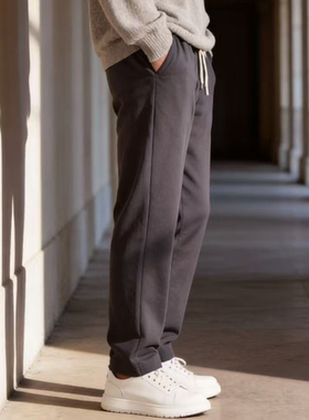 B866男女同款纯棉宽松舒适日常穿搭百搭长裤加绒加厚