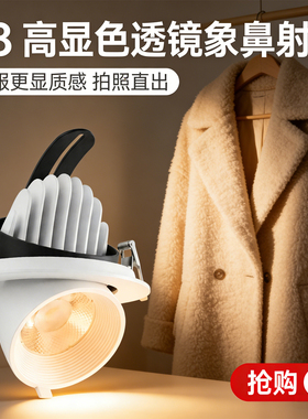 LED象鼻射灯嵌入式COB30W/35W高显色 Ra98服装店商用可调角度防眩