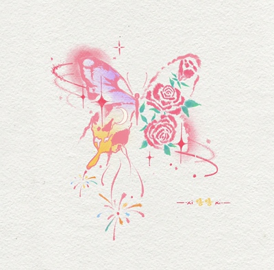 ZingTattoo纹身贴 玫瑰烟花蝴蝶 可爱ins风 防水持久MaryJane嘻嘻