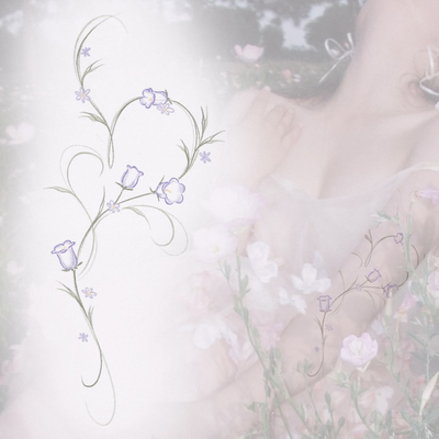 手绘植物春日系列 紫色铃兰花臂防水纹身贴ins