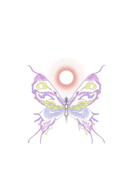 ZingTattoo纹身贴 紫色蝴蝶防水持久亚文化ins风 MaryJane