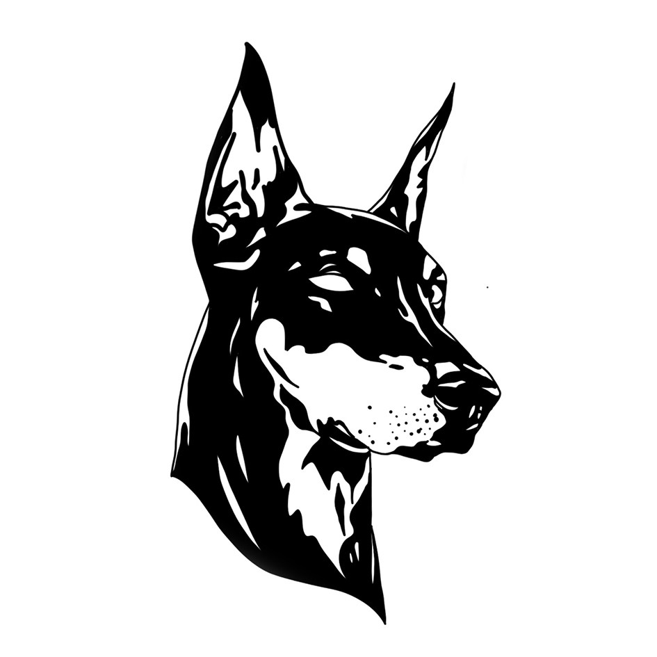 zingtattoo草本纹身贴 杜宾犬猎犬 暗黑小图防水持久