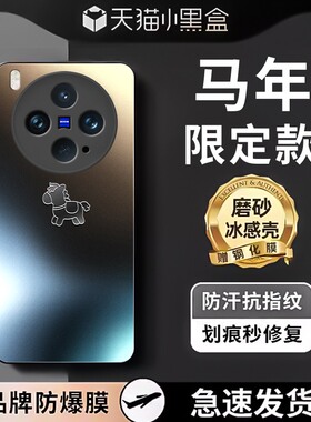 适用vivox300手机壳磨砂玻璃x200promini新款马年200s轻奢Ultra防摔100s pro外壳x90高级80男女x60全包保护套