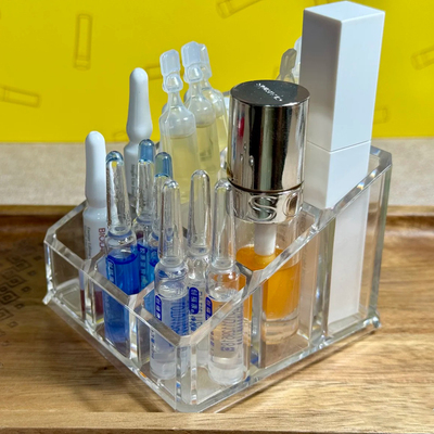 次抛精华收纳盒桌面亚克力安瓶护肤品口红唇釉香水小样透明置物架