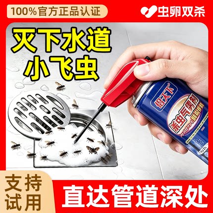 下水道小飞虫灭杀神器管道除虫剂厕所卫生间厨房蛾蠓幼虫杀虫剂