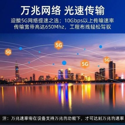 安普超七7类网线家用CAT7A万兆5G宽带监控纯无氧铜cat8八类网络线