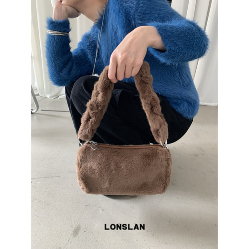 Lonslan BAG 2024WINTER秋冬可爱毛绒高级感手提小方包