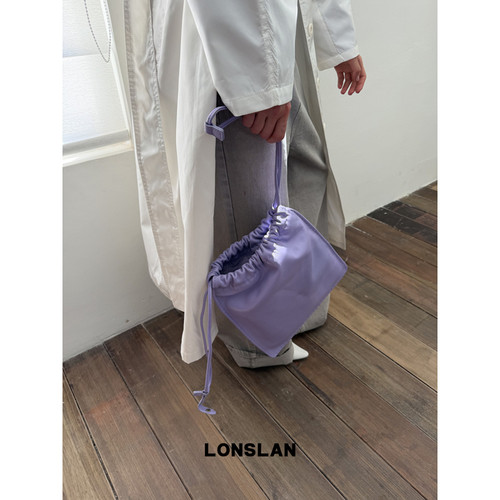 Lonslan BAG 26早秋 小众设计羊皮手缝腋下手提包抽绳云朵包