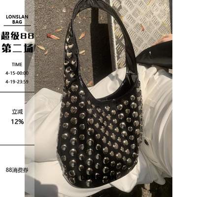 Lonslan BAG 2025时尚休闲小圆点柳丁设计手提包