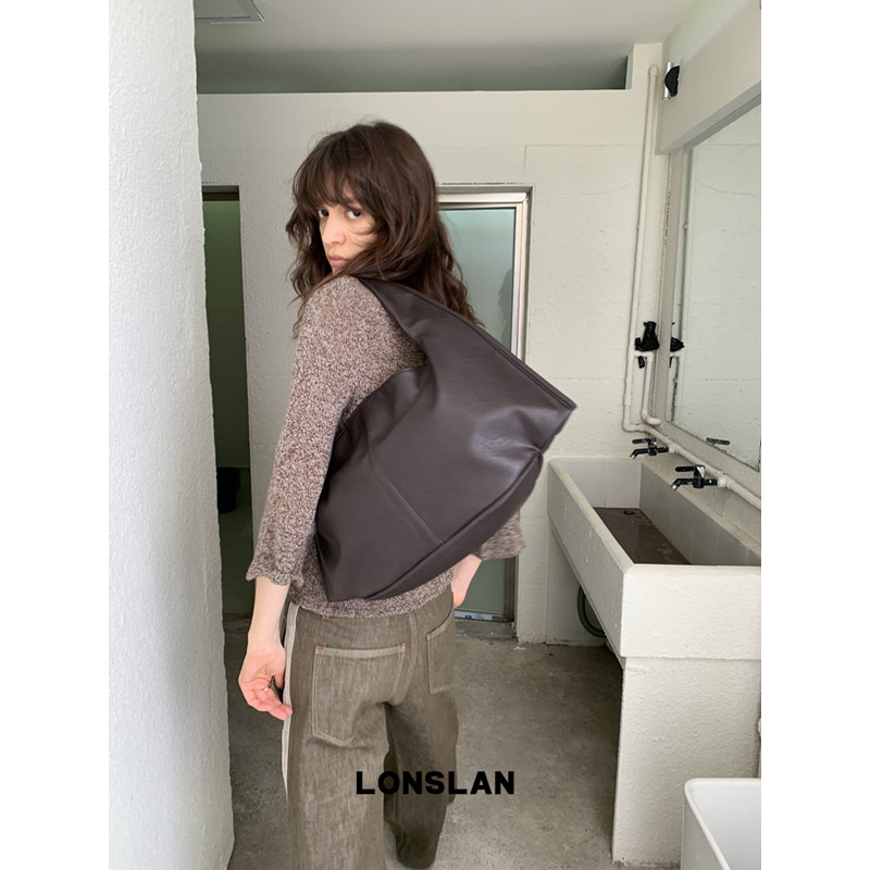 Lonslan Bag 2026新款极简风柔软三角包饺子包腋下包图片
