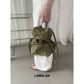 Lonslan BAG 2025春夏亮色吸晴双肩出行包包尼龙抽绳包