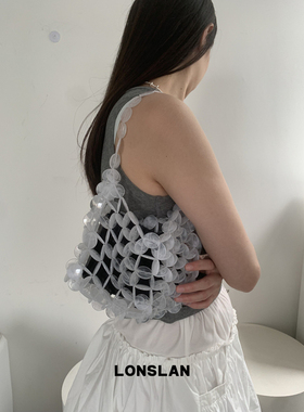 Lonslan BAG 2025  NEW 圆片手工编织超出片透明设计手提包