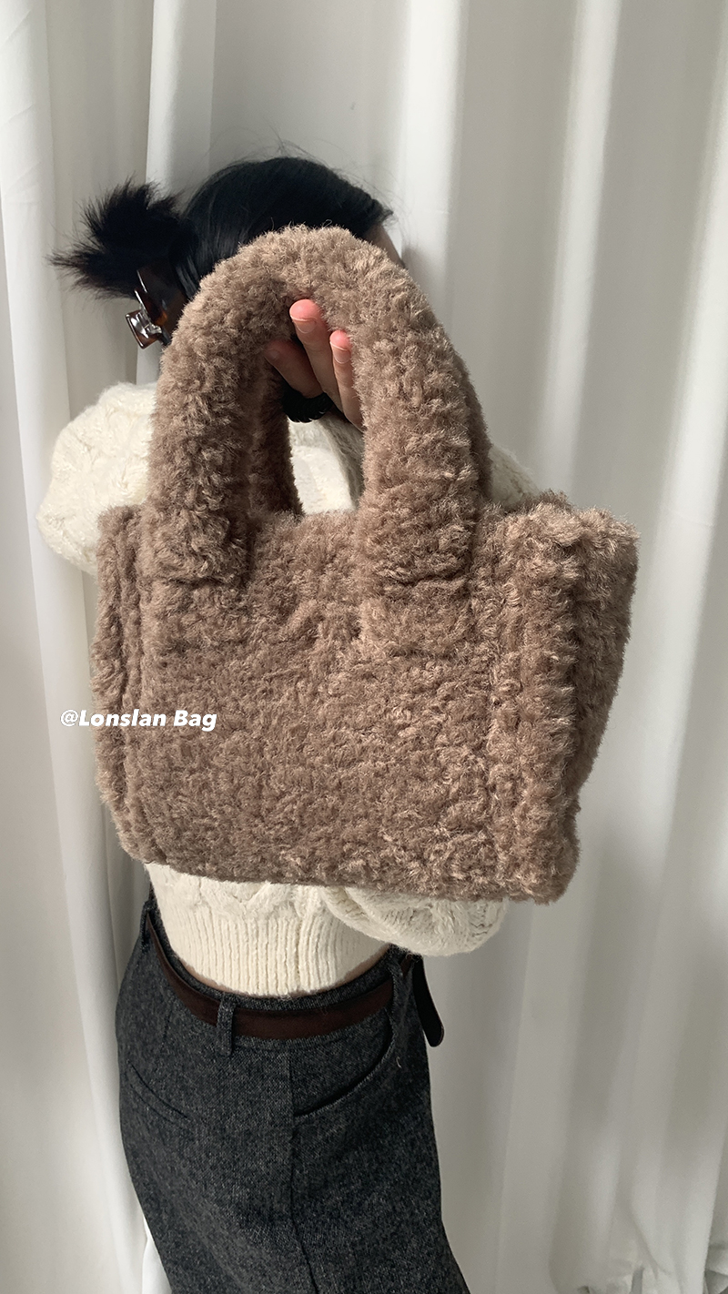 LonslanBAG冬季羊羔毛手提包