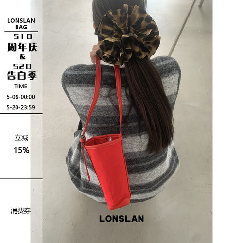 Lonslan BAG 2025NEW早秋日系简约帆布休闲水桶单肩斜挎包