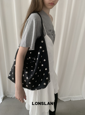 Lonslan BAG 2025超软柳丁圆点设计慵懒风单肩包