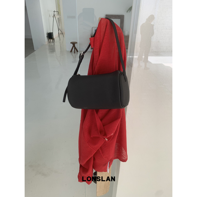 Lonslan BAG 2026春夏极简纯色笔筒包大容量手拎包mini腋下包图片