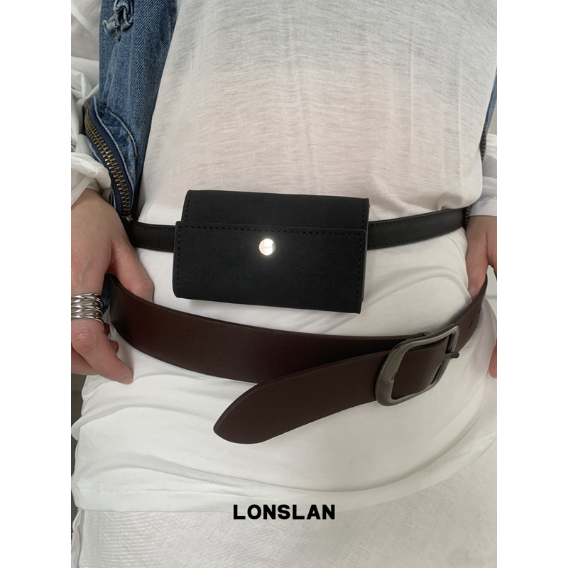 Lonslan BAG 2025多色百搭休闲时尚皮带扣带腰包