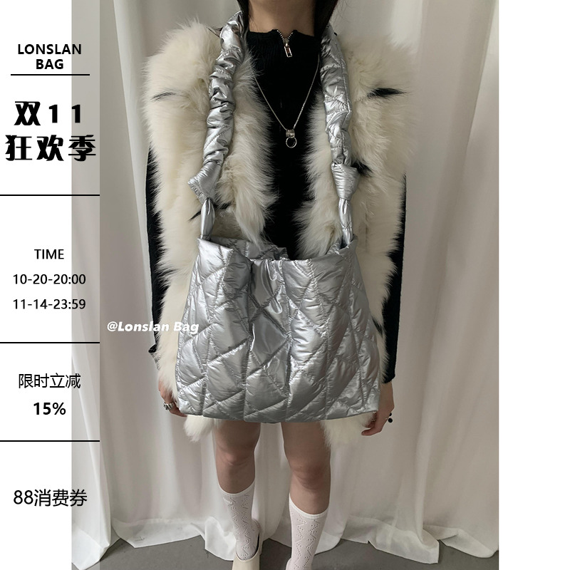 LonslanBAG冬季新款菱格斜挎包