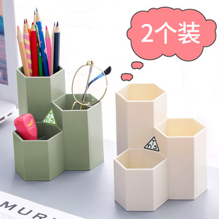 笔筒可爱多功能北欧收纳盒创意时尚办公室小学生儿童文具大容量个性简约桌面摆件化妆刷桶女ins复古中国风格