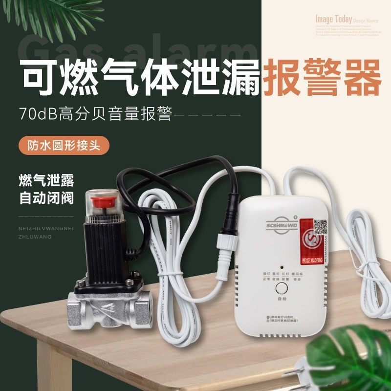 希尔得天然气报警器十DN15紧急切断阀自动煤气液化气气体探测器