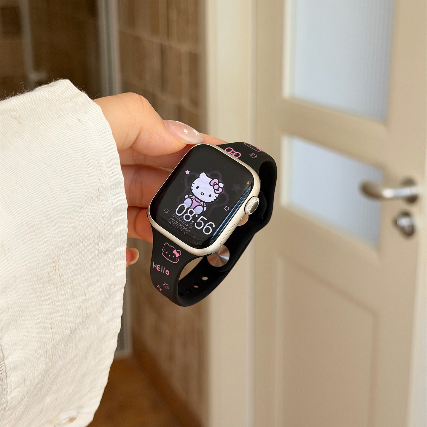 【小蛮腰凯蒂猫】适用iWatch11表带S10苹果S9手表Apple Watch11女款创意硅胶ultra腕带8可爱卡通新款夏天透气
