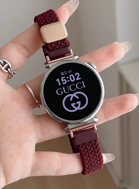 适用华为GT6表带手表watchgt5手表带GT5Pro新年酒红gt4/3/2女款智能腕带41mm秋冬watch3pro新款尼龙回环磁吸