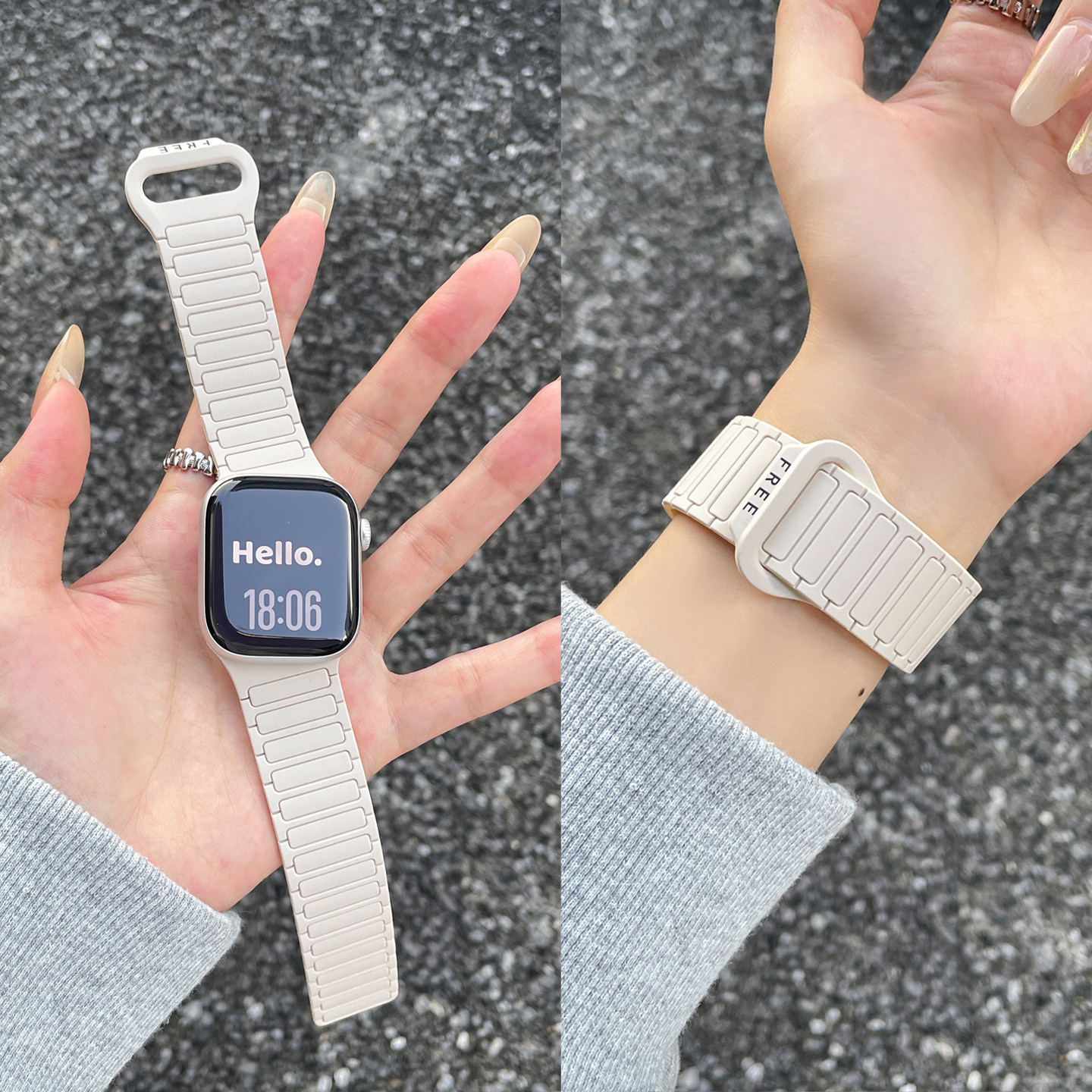 适用iWatch12斜切硅胶表带
