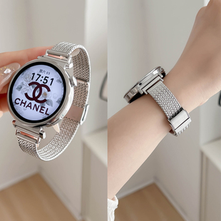 适用于华为手表gt4/gt5prowatch4pro麦穗手表新款gt2个性夏季透气智能手表气质gt3金属表带男女腕带手表银色