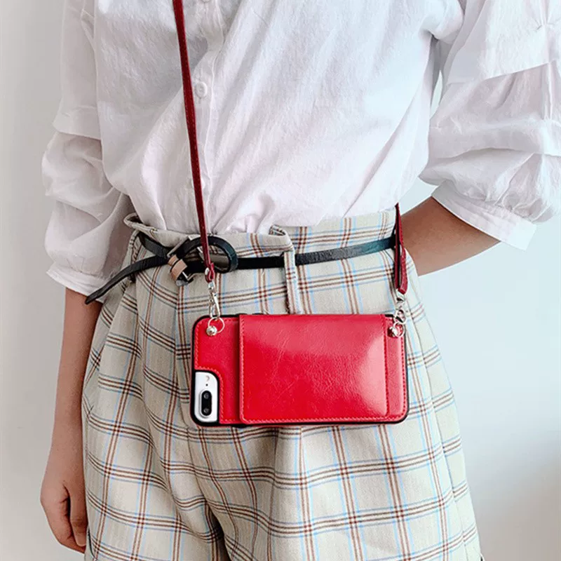 Wallet phone case with strap for Samsung Galaxy S9 S10E S20