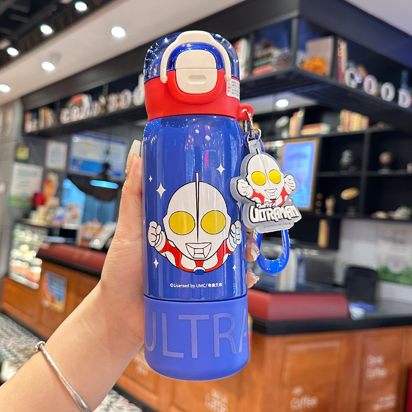 水杯奥特曼儿童保温杯男孩学生上学专用双饮吸管杯幼儿园水壶杯子