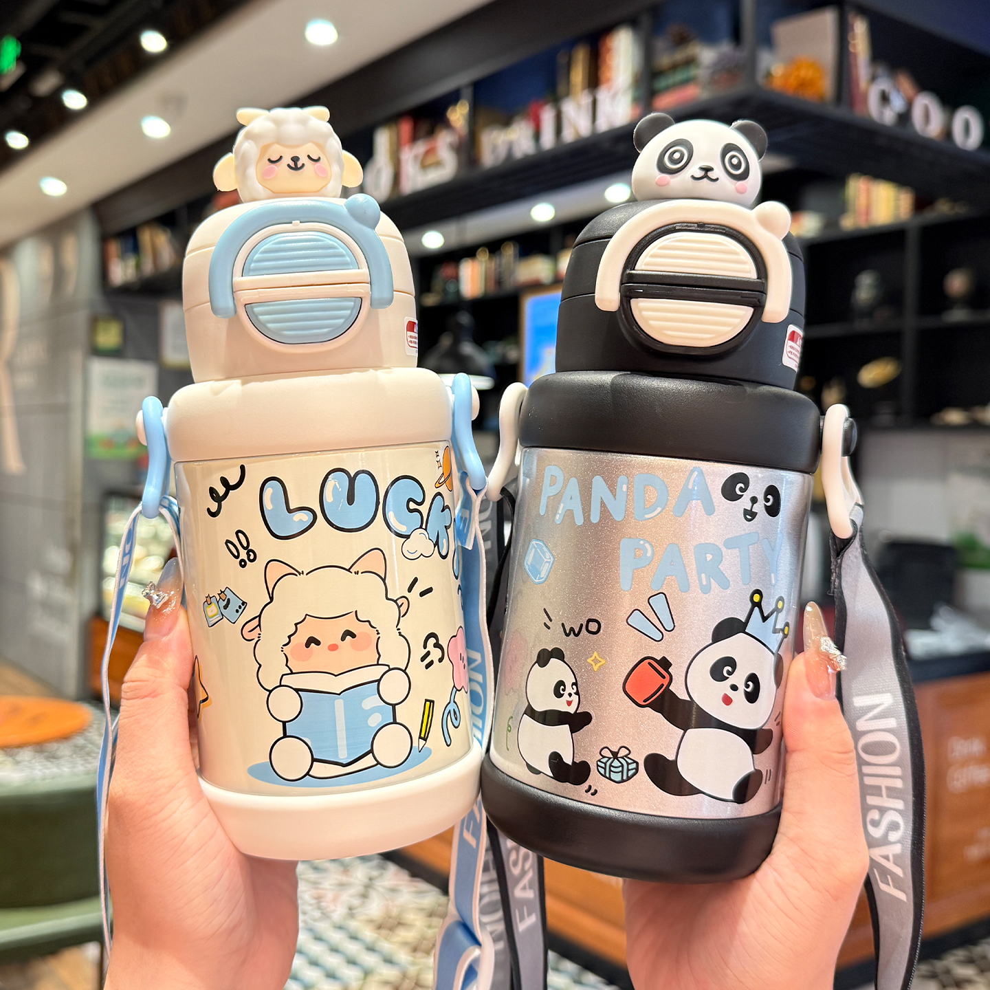 儿童保温杯上学专用双饮吸管杯