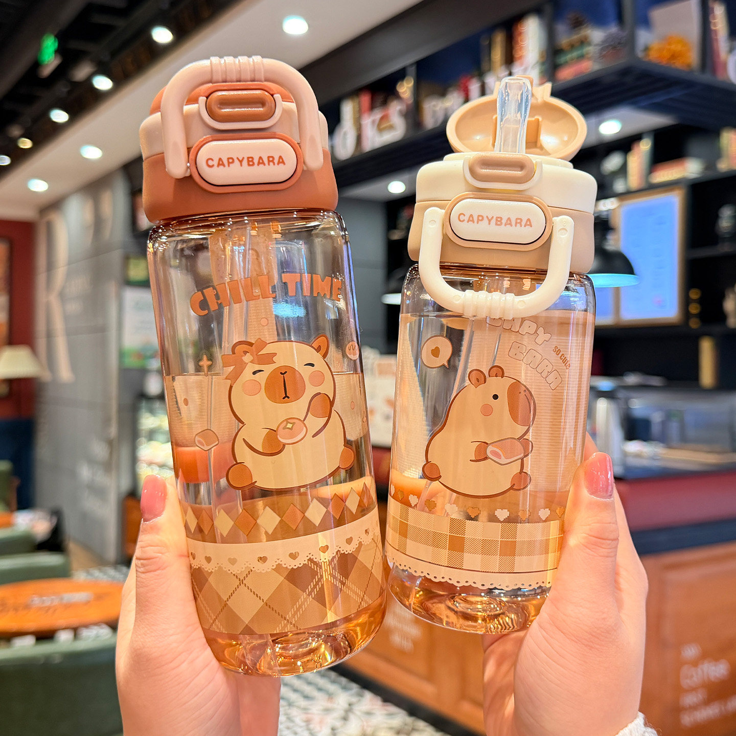 卡皮巴拉儿童水杯男孩女孩tritan上学专用双饮吸管水杯小学生杯子,餐饮具,随手杯,淘宝优惠券,粉丝福利购,淘宝优惠卷