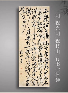明祝允明祝枝山行书七律诗赠