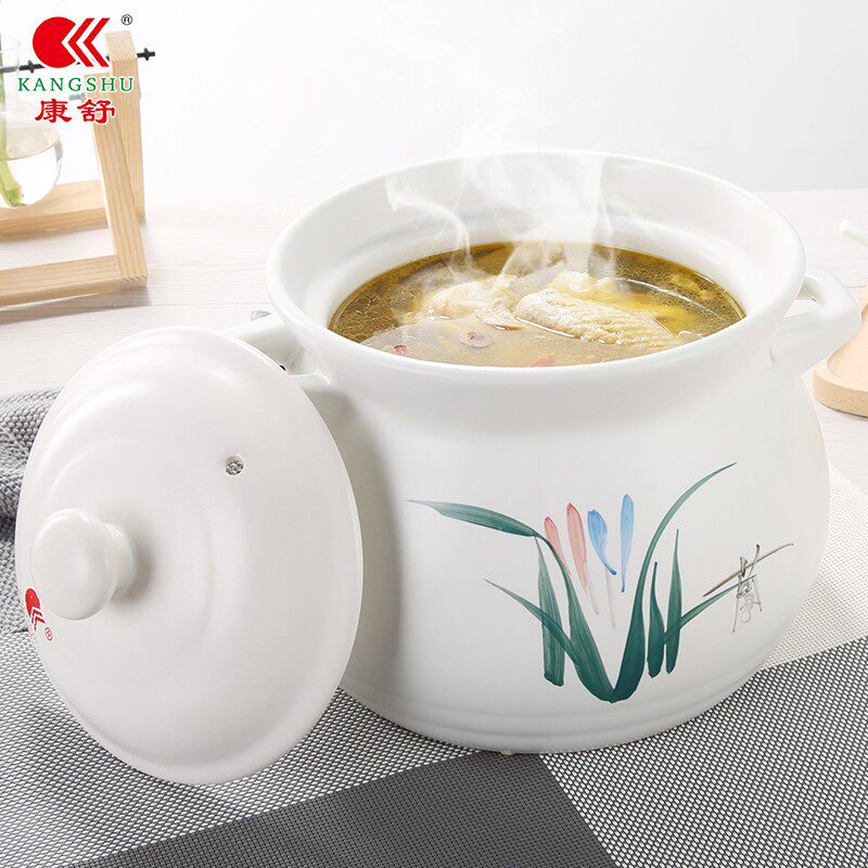 康舒大肚兰花耐高温陶瓷砂锅煲汤炖菜煮粥焖煲家用大容量明火沙锅
