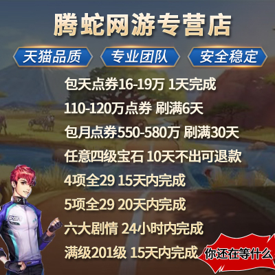 QQ飞车纯点券代练点卷/包天代跑稳17-21万点劵/改装配件四级宝石1