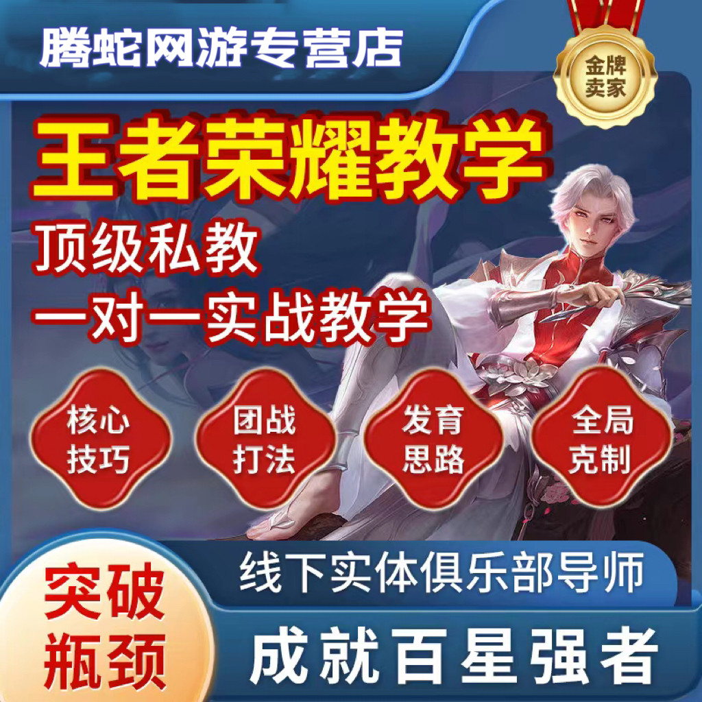 王者荣耀技术教学培训收徒拜师上分意识代练教程攻略导师指导学习_虎窝淘