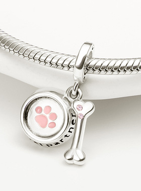 铜镀925银吊坠 可爱卖萌骨头和盆吊饰欧美时尚跨境生日情人节礼物