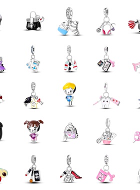 原创人物与生活系列iPod耳机吊坠潘家风格智能手表串珠铜镀银珠子