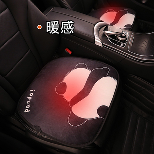 车载电加热保暖卡通防滑绒12v短绒坐垫 速热汽车座垫usb加热垫冬季