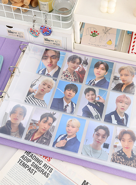 13宫格卡册日周卡3.5寸爱豆专辑小卡seventeen卡册加宽十三格内页大容量影集相册追星收纳卡册专辑小卡相册本