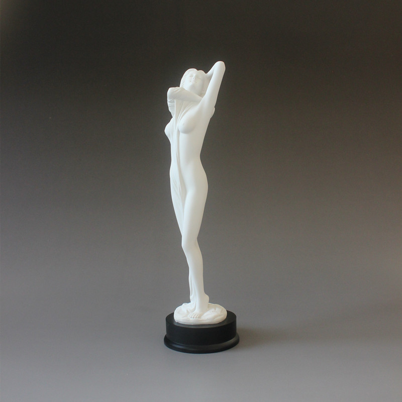 包邮美女白色卧室格子小摆件雕塑