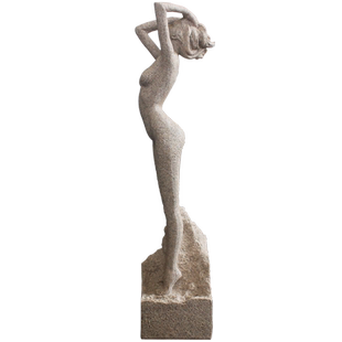 创意美女砂岩雕塑艺术装饰工艺品现代简约家居客厅办公室人物摆件