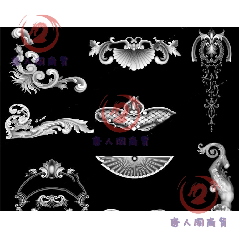 Zbursh SP Quixel装饰风格alpha笔刷画笔合集 zb花纹家居雕刻笔刷