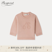 Bonpoint童装 套衫 新品 2025秋冬女小童山羊绒樱桃图案纯色长袖