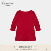 2025秋冬女大童立体蝴蝶结长袖 节日礼物 连身裙Bonpoint童装